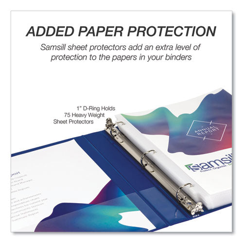 Image of Samsill® Durable D-Ring View Binders, 3 Rings, 1" Capacity, 11 x 8.5, Blueberry/Blue Coconut/Dragonfruit/Purple, 4/Pack