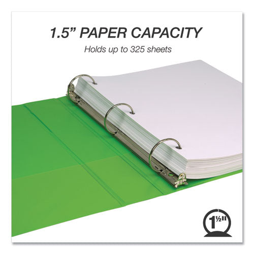 Image of Samsill® Earth's Choice Plant-Based Economy Round Ring View Binders, 3 Rings, 1.5" Capacity, 11 x 8.5, Lime, 2/Pack
