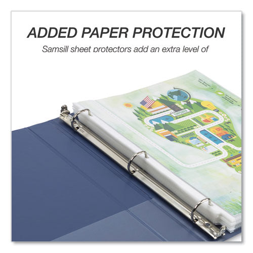 Image of Samsill® Earth's Choice Plant-Based BOHO D-Ring View Binders, 1" Capacity, 11 x 8.5, Indigo, 2/Pack