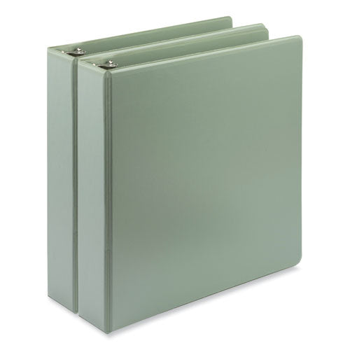 Image of Samsill® Earth's Choice Plant Based BOHO D-Ring View Binders, 1.5" Capacity, 11 x 8.5, Sage, 2/Pack