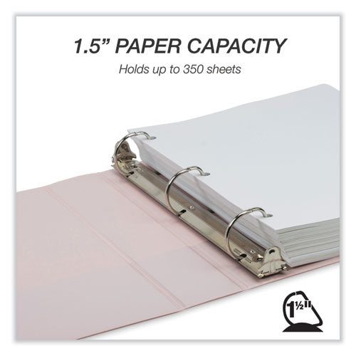 Image of Samsill® Earth's Choice Plant-Based BOHO D-Ring View Binders, 1.5" Capacity, 11 x 8.5, Rose, 2/Pack