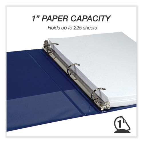 Image of Samsill® Durable D-Ring View Binders, 3 Rings, 1" Capacity, 11 x 8.5, Black/Blue/Green/Red, 4/Pack