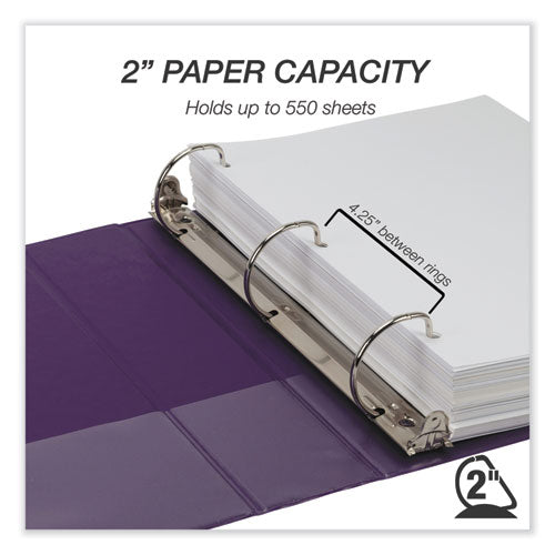 Image of Samsill® Durable D-Ring View Binders, 3 Rings, 2" Capacity, 11 x 8.5, Blueberry/Blue Coconut/Dragonfruit/Purple, 4/Pack