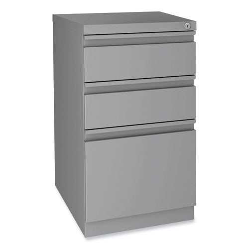 Image of Alera® Alera Modern Teacher Series Pedestal Desk, Left-Side Pedestal: Box/Box/File, 60" x 24" x 28.75", Charcoal Woodgrain/Gray