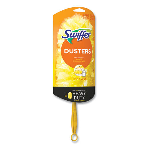 Image of Swiffer® Heavy Duty Dusters Starter Kit, 6" Handle With Two Disposable Dusters, 4 Kits/carton