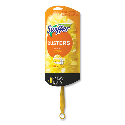 Image of Swiffer® Heavy Duty Dusters Starter Kit, 6" Handle With Two Disposable Dusters, 4 Kits/carton
