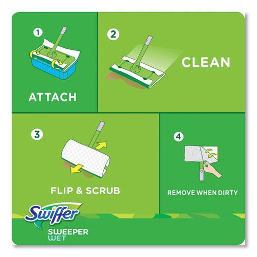 Image of Swiffer® Wet Refill Cloths, 10 x 8, Lavender Vanilla and Comfort, White, 36/Carton