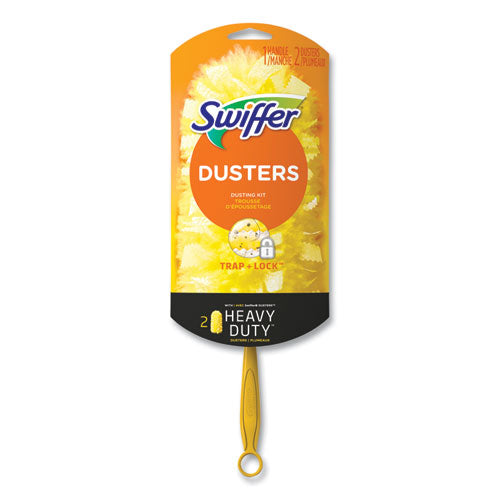 Image of Swiffer® Heavy Duty Dusters Starter Kit, 6" Handle With Two Disposable Dusters, 4 Kits/carton