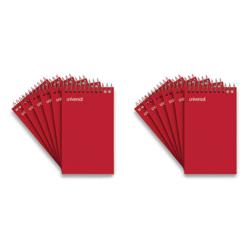 Image of Universal® Wirebound Memo Pad With Coil-Lock Wire Binding, Narrow Rule, Orange Cover, 50 White 3 X 5 Sheets, 12/pack