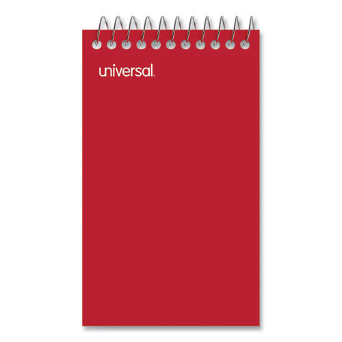 Image of Universal® Wirebound Memo Pad With Coil-Lock Wire Binding, Narrow Rule, Orange Cover, 50 White 3 X 5 Sheets, 12/pack