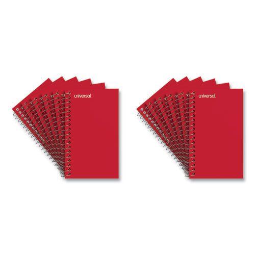 Image of Universal® Wirebound Memo Book, Narrow Rule, Red Cover, (50) 5 x 3 Sheets, 12/Pack