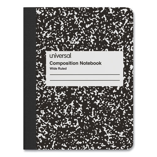 Image of Universal® Composition Book, Wide/Legal Rule, Black Marble Cover, (100) 9.75 x 7.5 Sheets