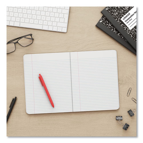 Image of Universal® Composition Book, Wide/Legal Rule, Black Marble Cover, (100) 9.75 x 7.5 Sheets, 6/Pack