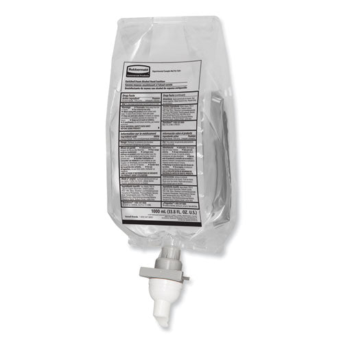 Image of Rubbermaid® Commercial AutoFoam Refill With Alcohol Foam Hand Sanitizer, Clear, 1,000 mL, Fragrance-Free, 4/Carton