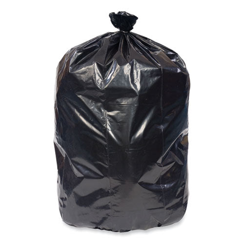 Image of Pitt Plastics Eco Strong Plus Can Liners, 60 gal, 1.7 mil, 38" x 58", Black, Perforated Roll, 100/Carton