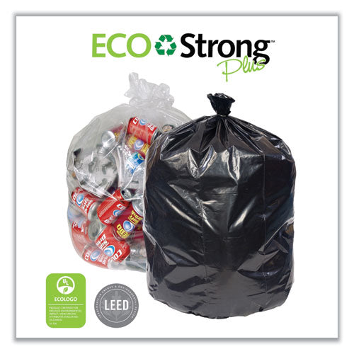 Image of Pitt Plastics Eco Strong Plus Can Liners, 40 gal, 14 mic, 40" x 46", Natural, Perforated Roll, 250/Carton