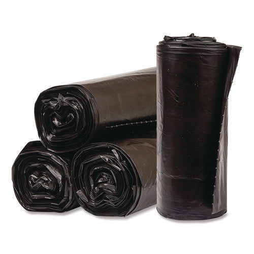Image of Pitt Plastics Eco Strong Can Liners, 60 gal, 1.35 mil, 38" x 58", Black, Perforated Roll, 100/Carton