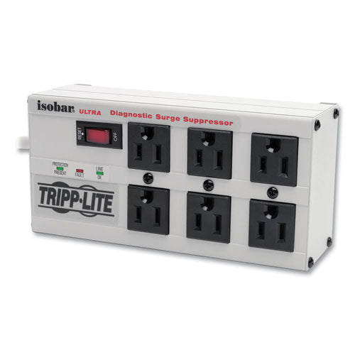 Image of Tripp Lite by Eaton Isobar Surge Protector, 6 AC Outlets, 6 ft Cord, 3,330 J, Light Gray