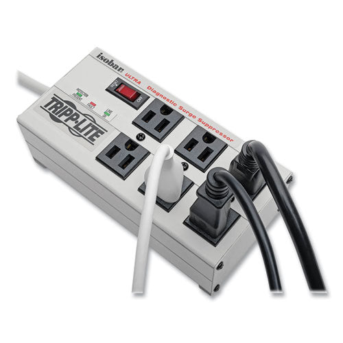 Image of Tripp Lite by Eaton Isobar Surge Protector, 6 AC Outlets, 6 ft Cord, 3,330 J, Light Gray