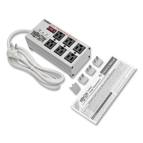 Image of Tripp Lite by Eaton Isobar Surge Protector, 6 AC Outlets, 6 ft Cord, 3,330 J, Light Gray
