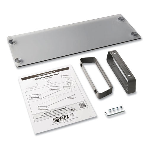 Image of Tripp Lite by Eaton Universal Glass-Top Monitor Riser, 22" X 8" X 3", Clear, Supports 3.9 Lbs