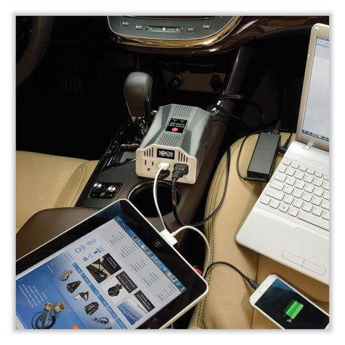 Image of Tripp Lite by Eaton PowerVerter Ultra-Compact Car Inverter, 400 W, Two AC Outlets/Two USB Ports, 3.1 A