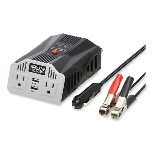 Image of Tripp Lite by Eaton PowerVerter Ultra-Compact Car Inverter, 400 W, Two AC Outlets/Two USB Ports, 3.1 A