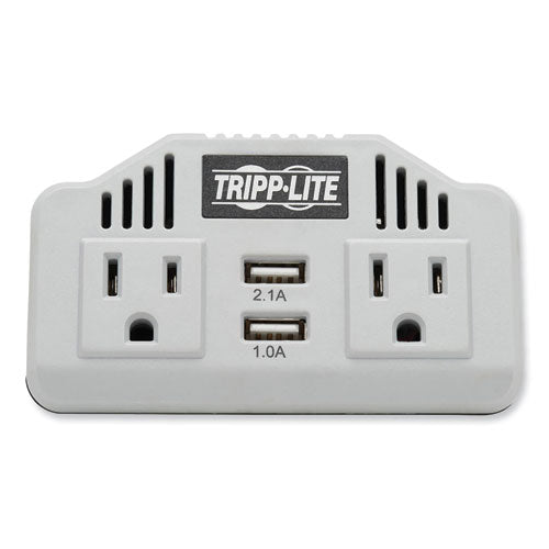 Image of Tripp Lite by Eaton PowerVerter Ultra-Compact Car Inverter, 400 W, Two AC Outlets/Two USB Ports, 3.1 A