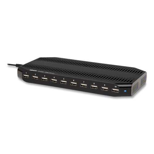 Image of Tripp Lite by Eaton Desktop Charging Station with Adjustable Storage, 10 Devices, 9.4 x 4.7 x 1, Black