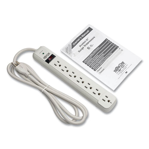 Image of Tripp Lite by Eaton Protect It! Surge Protector, 7 AC Outlets, 6 ft Cord, 1,080 J, Light Gray