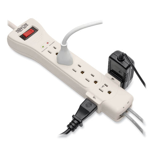 Image of Tripp Lite by Eaton Protect It! Surge Protector, 7 AC Outlets, 15 ft Cord, 2,520 J, Light Gray
