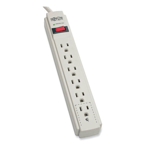 Image of Tripp Lite by Eaton Protect It! Surge Protector, 6 AC Outlets, 4 ft Cord, 790 J, Light Gray