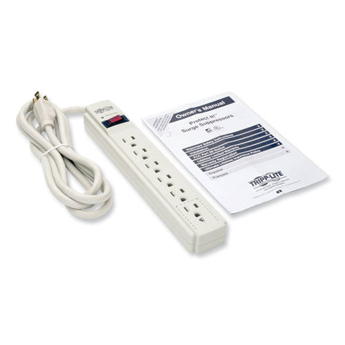 Image of Tripp Lite by Eaton Protect It! Surge Protector, 6 AC Outlets, 6 ft Cord, 790 J, Light Gray