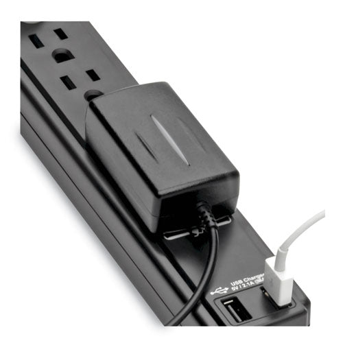 Image of Tripp Lite by Eaton Protect It! Surge Protector, 6 AC Outlets/2 USB Ports, 6 ft Cord, 990 J, Black
