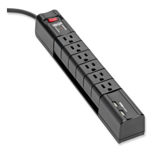 Image of Tripp Lite by Eaton Protect It! Surge Protector, 6 AC Outlets/2 USB Ports, 8 ft Cord, 1,080 J, Black