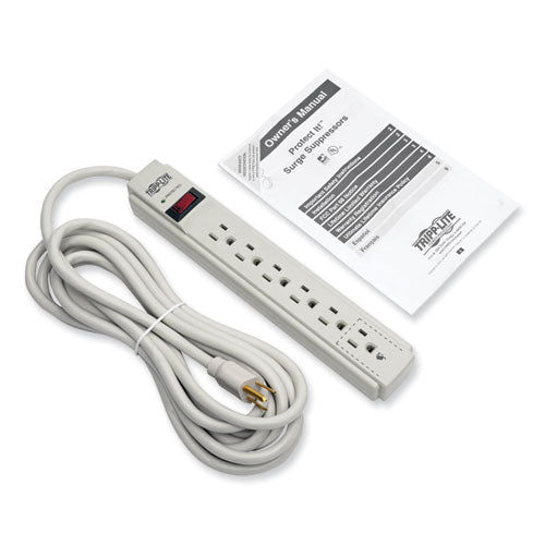 Image of Tripp Lite by Eaton Protect It! Surge Protector, 6 AC Outlets, 15 ft Cord, 790 J, Light Gray