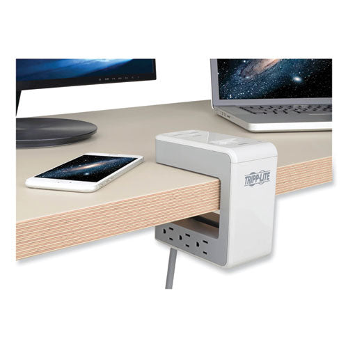 Image of Tripp Lite by Eaton Surge Protector, 6 AC Outlets/2 USB-A and 1 USB-C Ports, 8 ft Cord, 1,080 J, Gray
