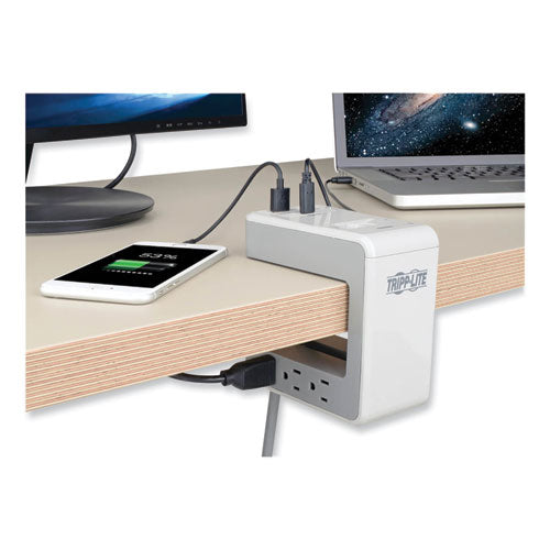 Image of Tripp Lite by Eaton Surge Protector, 6 AC Outlets/2 USB-A and 1 USB-C Ports, 8 ft Cord, 1,080 J, Gray