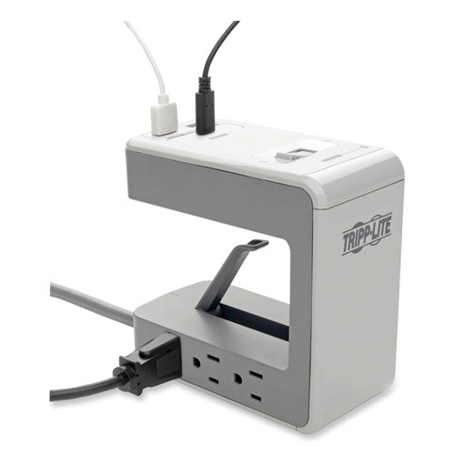 Image of Tripp Lite by Eaton Surge Protector, 6 AC Outlets/2 USB-A and 1 USB-C Ports, 8 ft Cord, 1,080 J, Gray