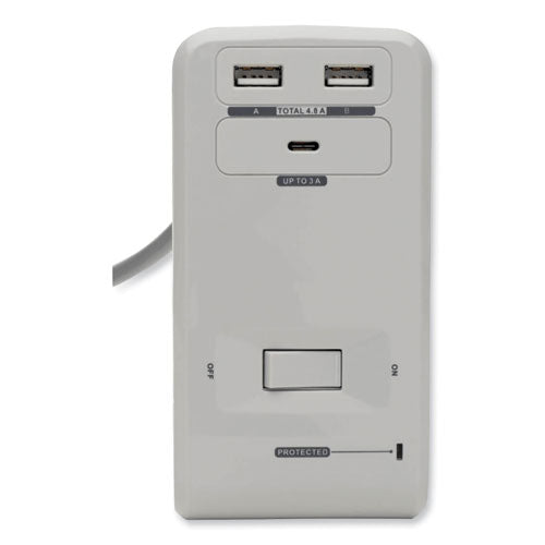 Image of Tripp Lite by Eaton Surge Protector, 6 AC Outlets/2 USB-A and 1 USB-C Ports, 8 ft Cord, 1,080 J, Gray
