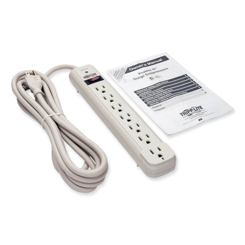 Image of Tripp Lite by Eaton Protect It! Surge Protector, 7 AC Outlets, 12 ft Cord, 1,080 J, Light Gray