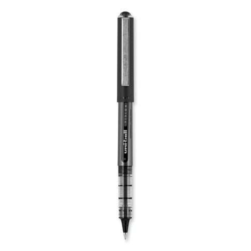 Image of uniball® VISION Rollerball Pen, Stick, Bold 1 mm, Black Ink, Gray/Black/Clear Barrel, Dozen