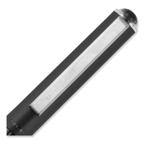 Image of uniball® VISION Rollerball Pen, Stick, Bold 1 mm, Black Ink, Gray/Black/Clear Barrel, Dozen