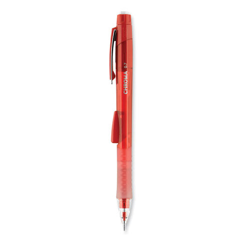 Image of uniball® Chroma Mechanical Pencil, 0.7 Mm, Hb (#2), Black Lead, Red Barrel, Dozen