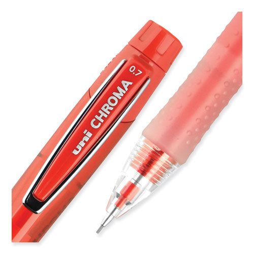 Image of uniball® Chroma Mechanical Pencil, 0.7 Mm, Hb (#2), Black Lead, Red Barrel, Dozen