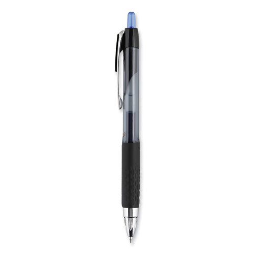 Image of uniball® 207 Ultra Micro Gel Pen, Retractable, Ultra-Micro 0.38 mm, Blue Ink, Clear/Black Barrel