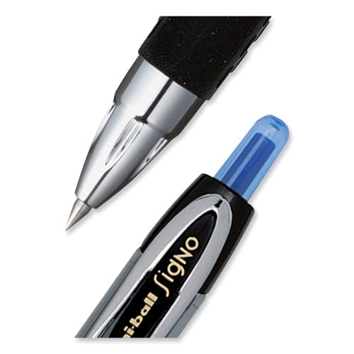 Image of uniball® 207 Ultra Micro Gel Pen, Retractable, Ultra-Micro 0.38 mm, Blue Ink, Clear/Black Barrel