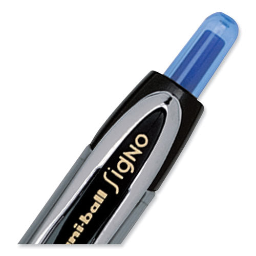 Image of uniball® 207 Ultra Micro Gel Pen, Retractable, Ultra-Micro 0.38 mm, Blue Ink, Clear/Black Barrel