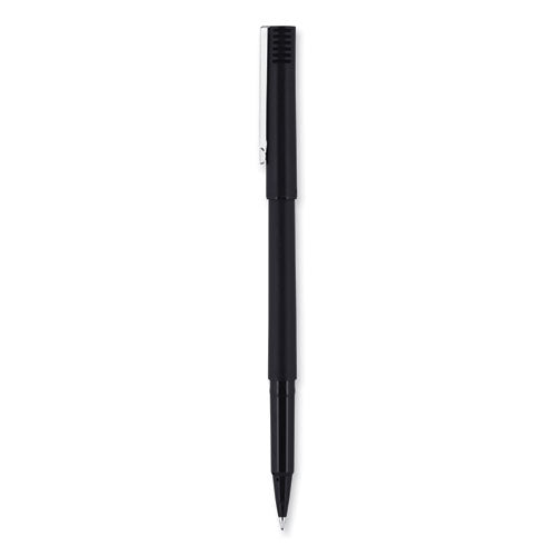 Image of uniball® Rollerball Pen, Stick, Extra-Fine 0.5 mm, Black Ink, Black Barrel, 72/Pack