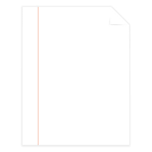 Image of Southworth® 25% Cotton Business Paper, Red Margin Rule, 95 Bright, 20 lb Bond Weight, 8.5 x 11, White, 500 Sheets/Ream
